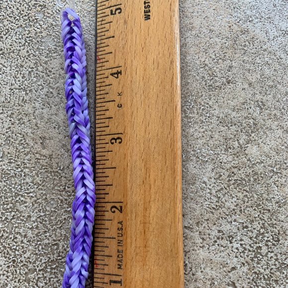 Purple and White Rainbow Loom Fishtail Bracelet - Picture 3 of 3